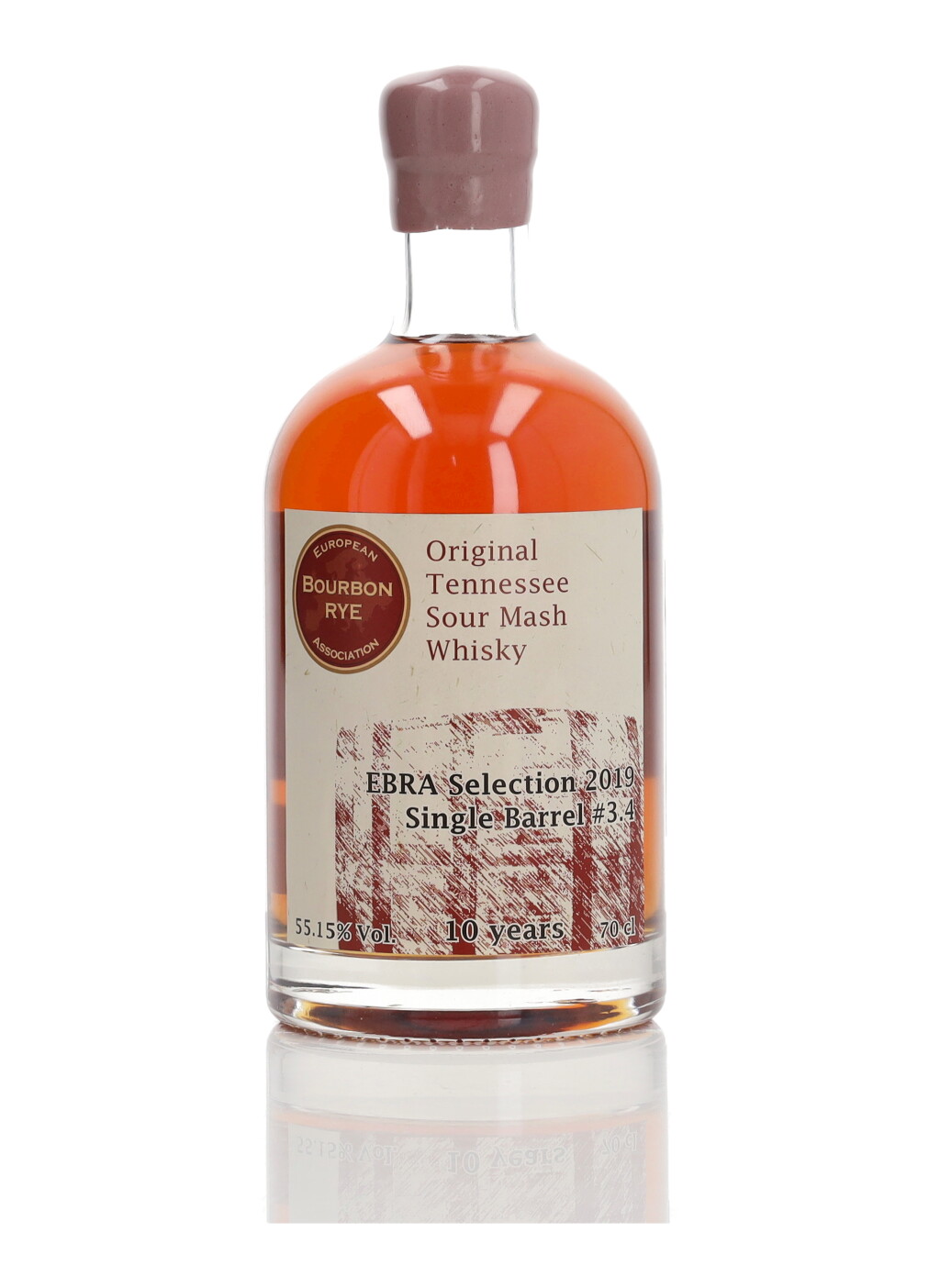 View full screen - View 1 of Lot 212. EBRA Selection #3.4 10 Year Old Tennessee Whiskey 110.3 Proof 2008 (1 Bottle 70cl).