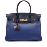 Bleu Marine Matte Mississipiensis Alligator and Bleu Saphir Novillo Touch Birkin 30 Rose Gold Hardware, 2018