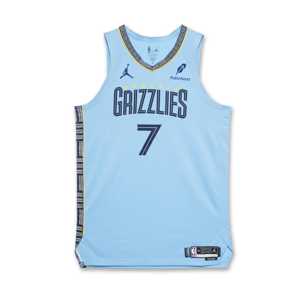 View full screen - View 1 of Lot 116. Santi Aldama Memphis Grizzlies 2025 NBA Playoffs Western Conference Round 1 Game Worn Statement Edition Jersey | Game 1.