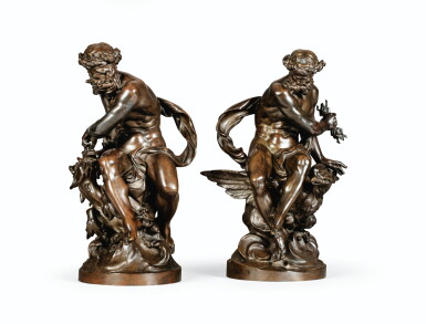 View full screen - View 1 of Lot 142. FRENCH, LAST QUARTER OF THE 19TH CENTURY, AFTER PROVIN SERRES (1840-?) | JUPITER AND NEPTUNE.