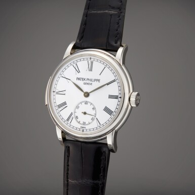 View full screen - View 1 of Lot 31. Reference 5078P-001 | A platinum automatic minute repeating wristwatch with enamel dial, Circa 2007 | 百達翡麗 型號 5078P-001 鉑金自動上鏈三問報時腕錶配琺瑯錶盤,製作年份約 2007.