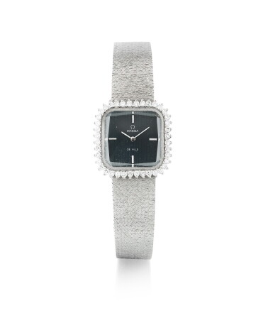 View full screen - View 1 of Lot 140. Omega | Montre bracelet de dame or et diamants | Lady's diamond and gold wristwatch.