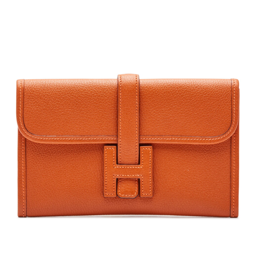 View full screen - View 1 of Lot 406. Orange H Jige Mini in Chevre Leather, 2006.