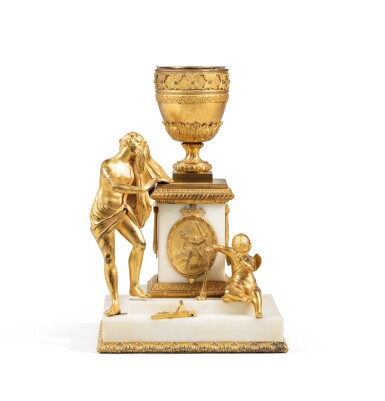 View full screen - View 1 of Lot 4. An English gilt-bronze and white marble group, by Matthew Boulton, circa 1775 .