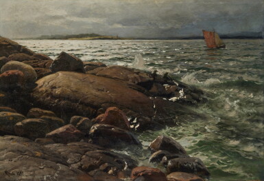 View full screen - View 1 of Lot 137. Coastal Landscape | Paysage côtier.