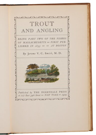 View full screen - View 1 of Lot 1045. Smith, Jerome V. C | Reprint of the limited release of earliest American literature on angling .