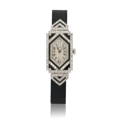 View full screen - View 1 of Lot 25. Orologio da polso in onice e diamanti VCA.