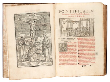 View full screen - View 1 of Lot 212. Pontificale Romanum, Venice, Giunta, 1572, contemporary calf gilt.