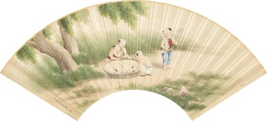 View full screen - View 1 of Lot 2521. ATTRIBUTED TO LANG SHINING (GIUSEPPE CASTIGLIONE) 郎世寧(款) | CHILDREN PLAYING IN GARDEN 嬰戲圖.