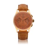 Pink gold chronograph wristwatch produced by Bernard Dubois & Cie Circa 1945