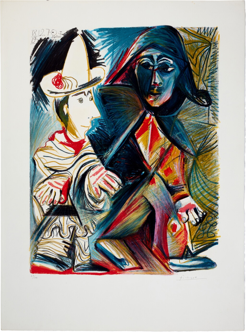 View full screen - View 1 of Lot 73. Le Clown et l'Harlequin (see Czwiklitzer 437).