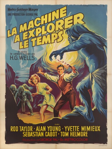 View full screen - View 1 of Lot 68. The Time Machine/ Le Machine a Explorer le Temps (1960), poster, French.