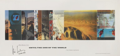 View full screen - View 1 of Lot 211. BIS ANS ENDE DER WELT / UNTIL THE END OF THE WORLD (1991) BANNER, BRITISH, SIGNED BY WIM WENDERS.