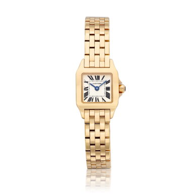 View full screen - View 1 of Lot 8110. Santos Demoiselle, Reference W25077X9 | A pink gold wristwatch with bracelet, Circa 2014 | 卡地亞 | Santos Demoiselle 型號W25077X9 | 粉紅金鏈帶腕錶,約2014年製.