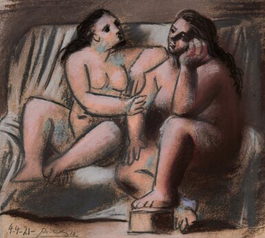 View full screen - View 1 of Lot 1. Deux femmes nues assises.