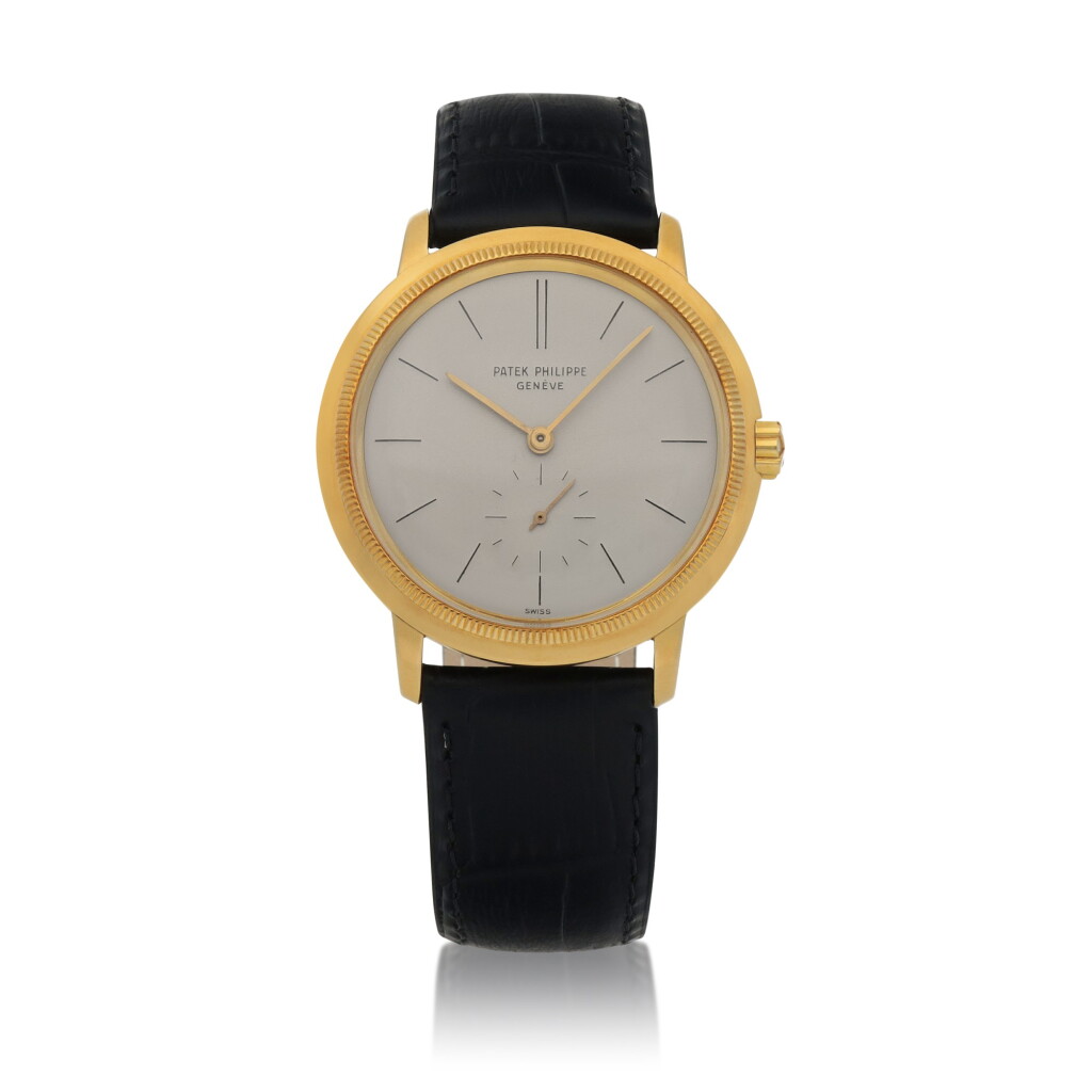 View full screen - View 1 of Lot 87. Ref. 3454 Yellow gold wristwatch with 'reeded' bezel Made in 1962 | 百達翡麗 3454型號黃金腕錶,1962年製.