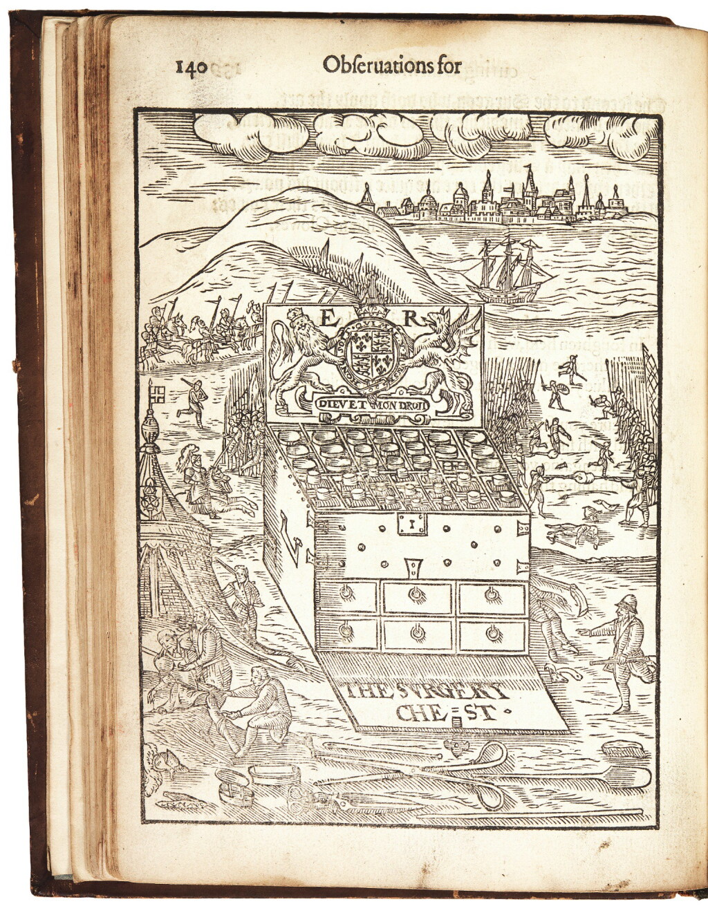 View full screen - View 1 of Lot 101. Clowes, A Profitable and necessarie booke of observations, London, 1596, later calf.