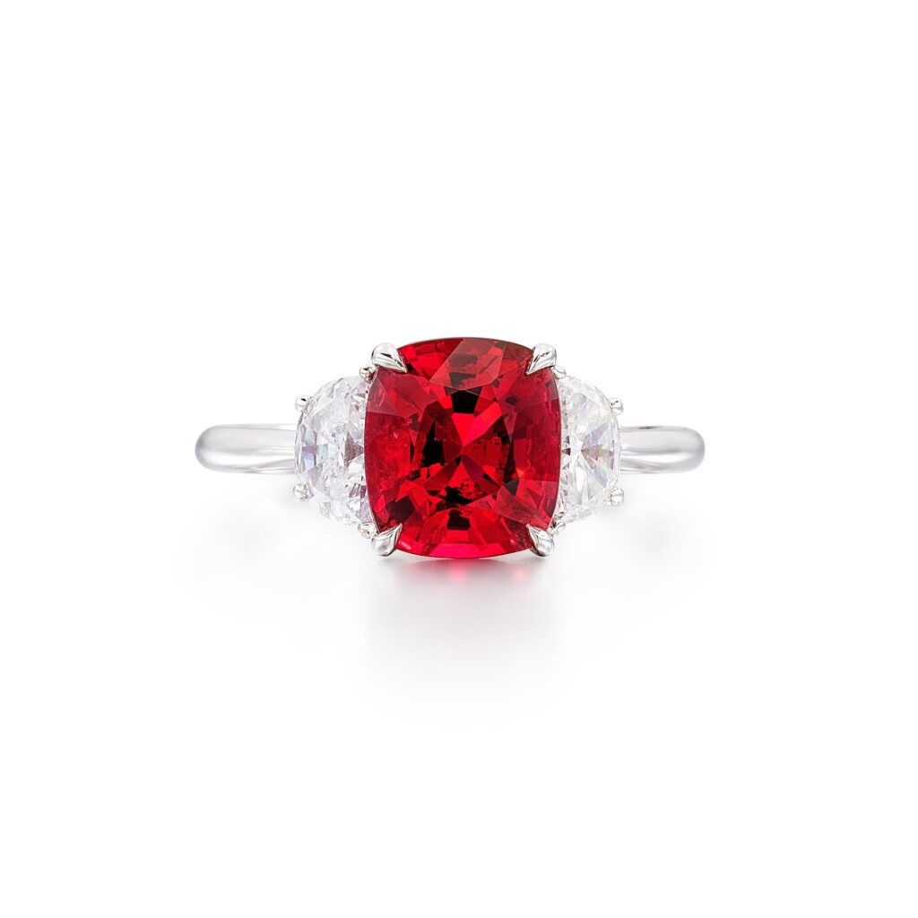 View full screen - View 1 of Lot 2880. Spinel and Diamond Ring | 天然「緬甸」未經加熱尖晶石 配 鑽石 戒指 (尖晶石重約 2.50克拉 ).
