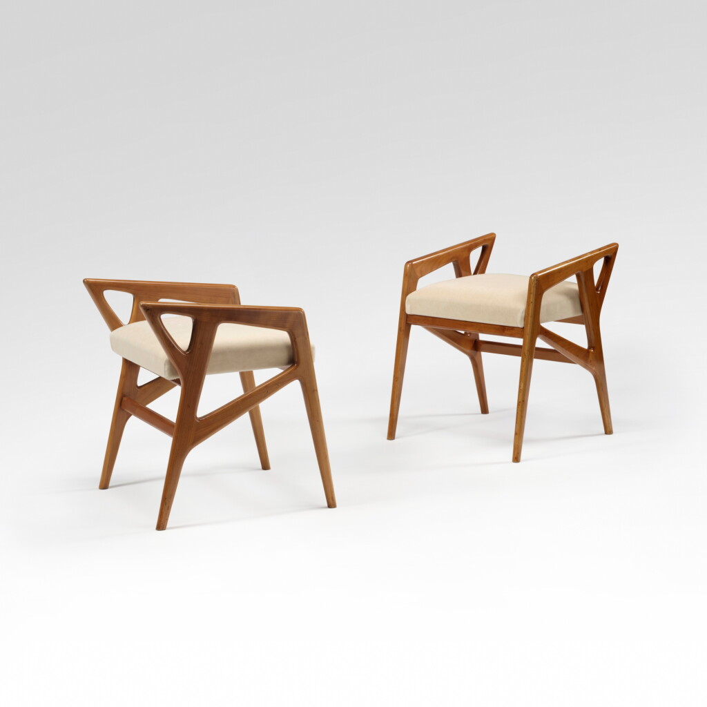 View full screen - View 1 of Lot 55. Pair of stools .