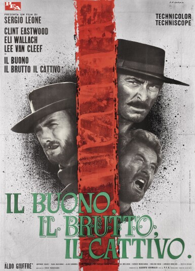 View full screen - View 1 of Lot 109. 'THE GOOD, THE BAD AND THE UGLY/IL BUONO IL BRUTTO IL CATTIVO' (1966) POSTER, ITALIAN.