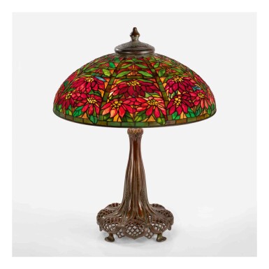 View full screen - View 1 of Lot 528. “Double Poinsettia” Table Lamp.