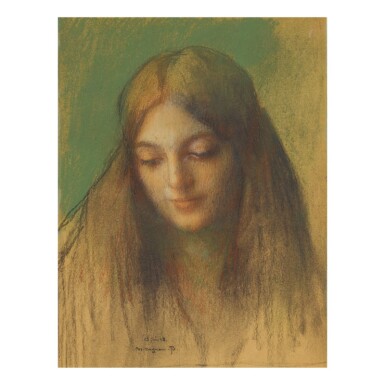 View full screen - View 1 of Lot 424. PASCAL ADOLPHE JEAN DAGNAN-BOUVERET | MADONNA (STUDY FOR CONSOLATRIX AFFLICTORUM).