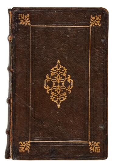 View full screen - View 1 of Lot 110. Diogenes Laertius, Le vite de gli illustri filosofi, Venice, 1545, contemporary Italian dark brown morocco gilt.