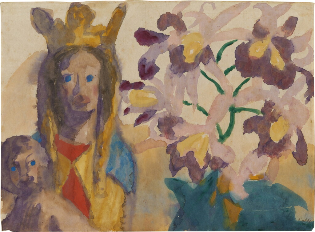 View full screen - View 1 of Lot 60. Madonnenstillleben mit Orchideen (Madonna Still Life with Orchids) .