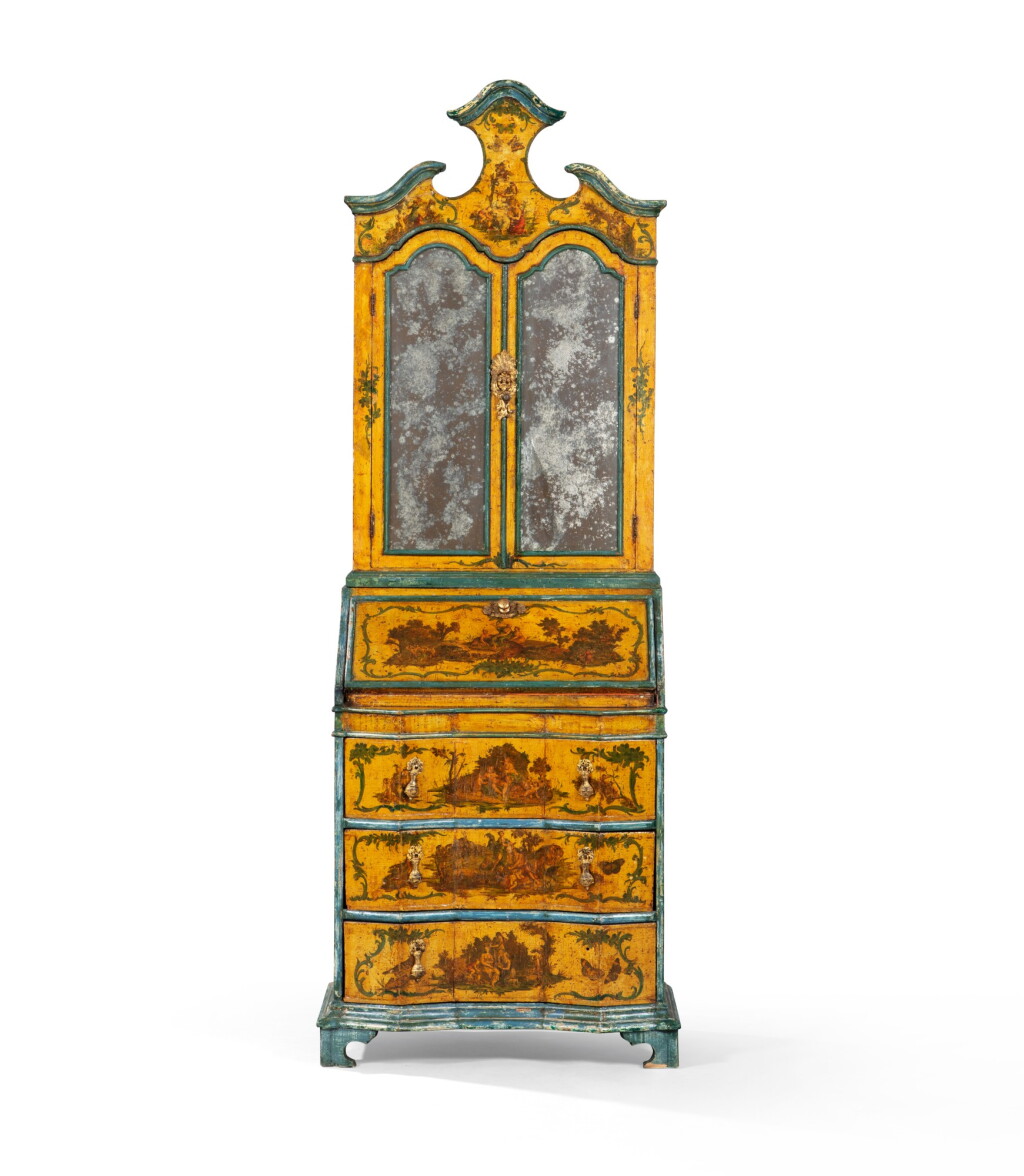 View full screen - View 1 of Lot 111. An Italian polychrome painted cabinet, Piedmont, early 18th century .