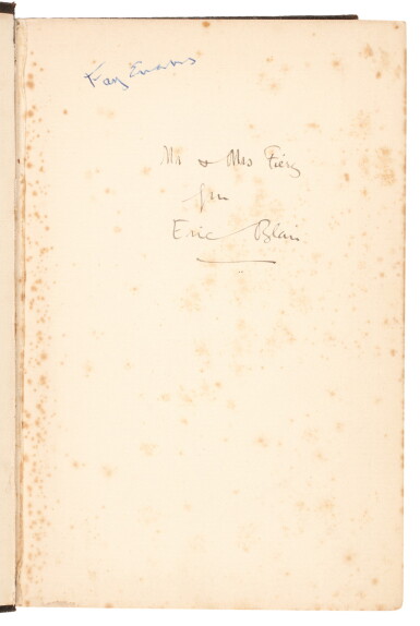 View full screen - View 1 of Lot 114. George Orwell | A Clergyman's Daughter, 1935, first edition, inscribed to Mabel and Francis Fierz.