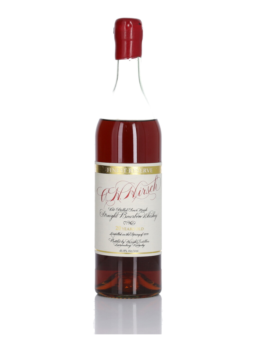 View full screen - View 1 of Lot 215. A.H. Hirsch Finest Reserve 20 Year Old 91.6 Proof 1974 (1 Bottle 75cl).