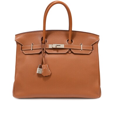 View full screen - View 1 of Lot 729. Cognac Togo Birkin Bag 35 Palladium Hardware, 2010.