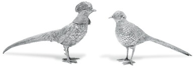 View full screen - View 1 of Lot 99. A PAIR OF ELIZABETH II IRISH SILVER GAME BIRDS, ROYAL IRISH SILVER LTD, DUBLIN, 1978.