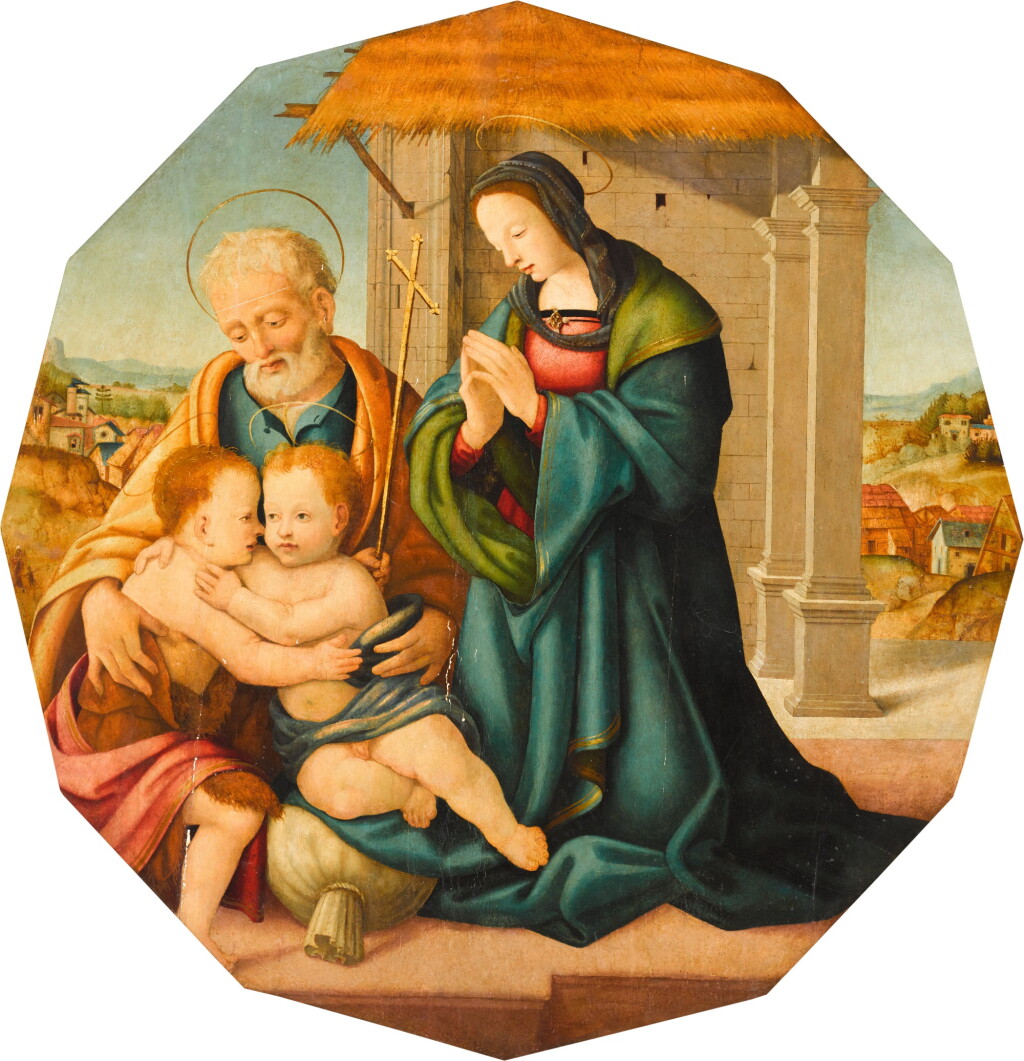 View full screen - View 1 of Lot 105. The Holy Family with the infant Saint John the Baptist.