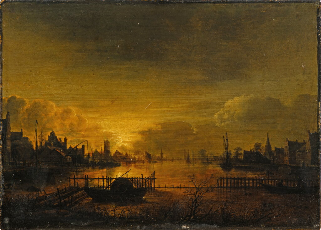 View full screen - View 1 of Lot 119. Moonlit Estuary.