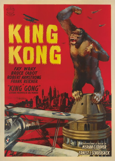 View full screen - View 1 of Lot 19. KING KONG (1933), ITALIAN RE-RELEASE POSTER, 1961.