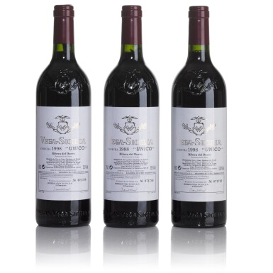 View full screen - View 1 of Lot 603. Vega Sicilia 'Unico' 1998 (3 BT).