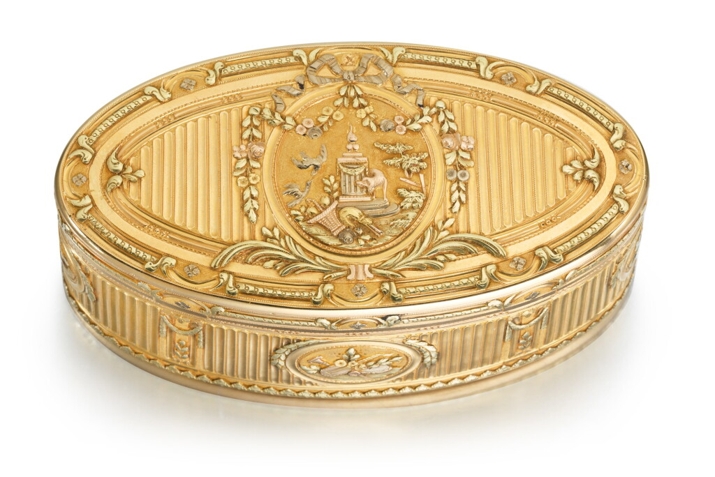 View full screen - View 1 of Lot 11. A four-colour gold snuff box, Jean-Edmé Julliot, Paris, 1775.
