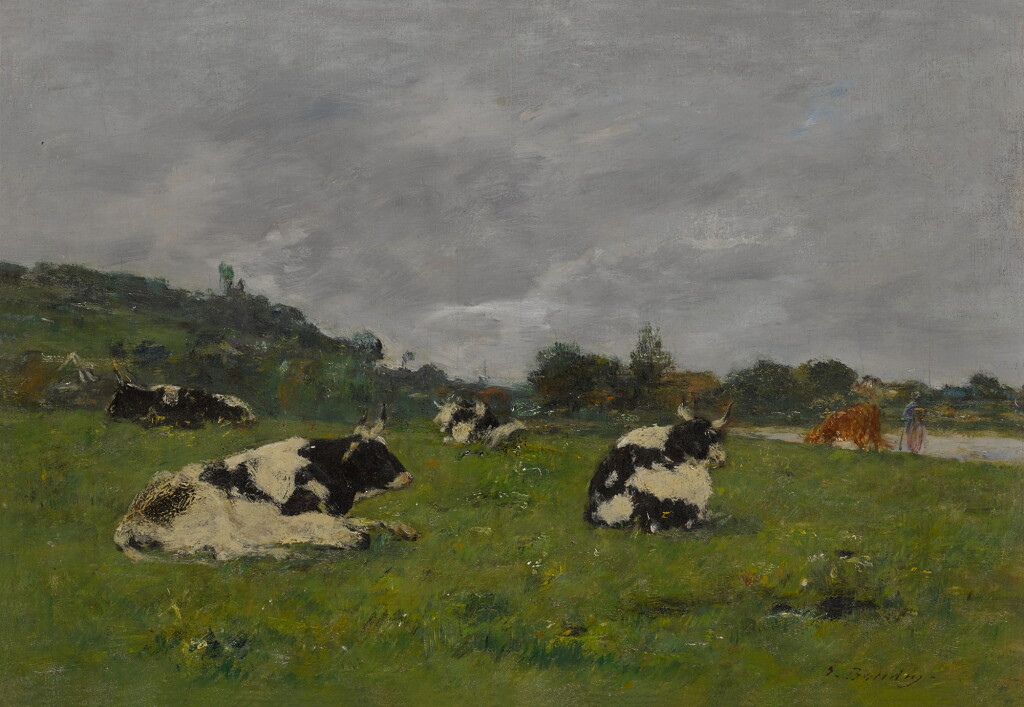 View full screen - View 1 of Lot 384. Vaches au pâturage.