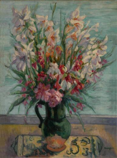 View full screen - View 1 of Lot 808. Lauriers-roses devant la mer.