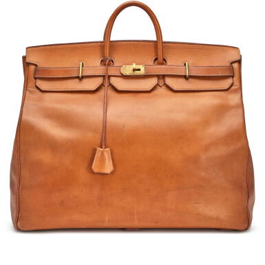 View full screen - View 1 of Lot 39. Vintage Vache Naturelle HAC Haut à Courroies 50 Gold Hardware, 1980s.