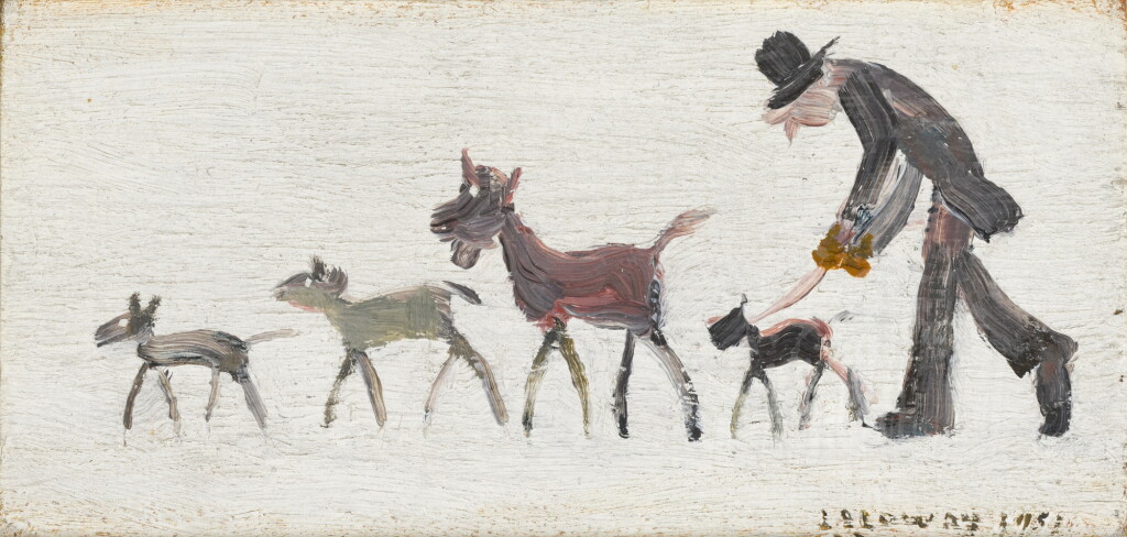 View full screen - View 1 of Lot 317. Man Walking Dogs.