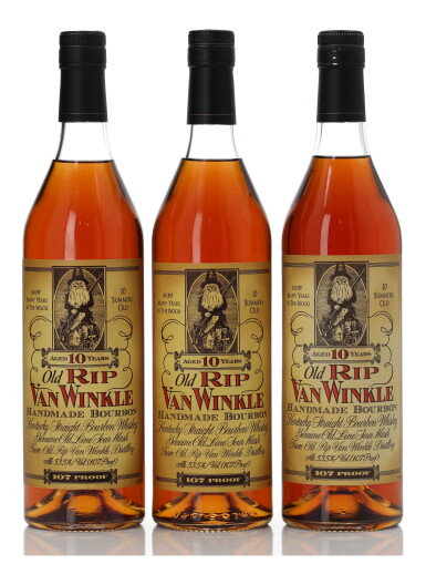 View full screen - View 1 of Lot 128. Old Rip Van Winkle 10 Year Old 107 Proof NV (3 BT 75cl).