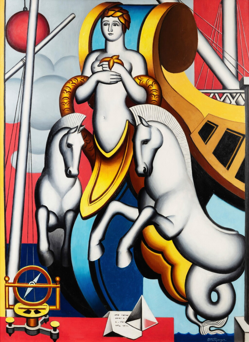 View full screen - View 1 of Lot 226. Figure et chevaux de proue.