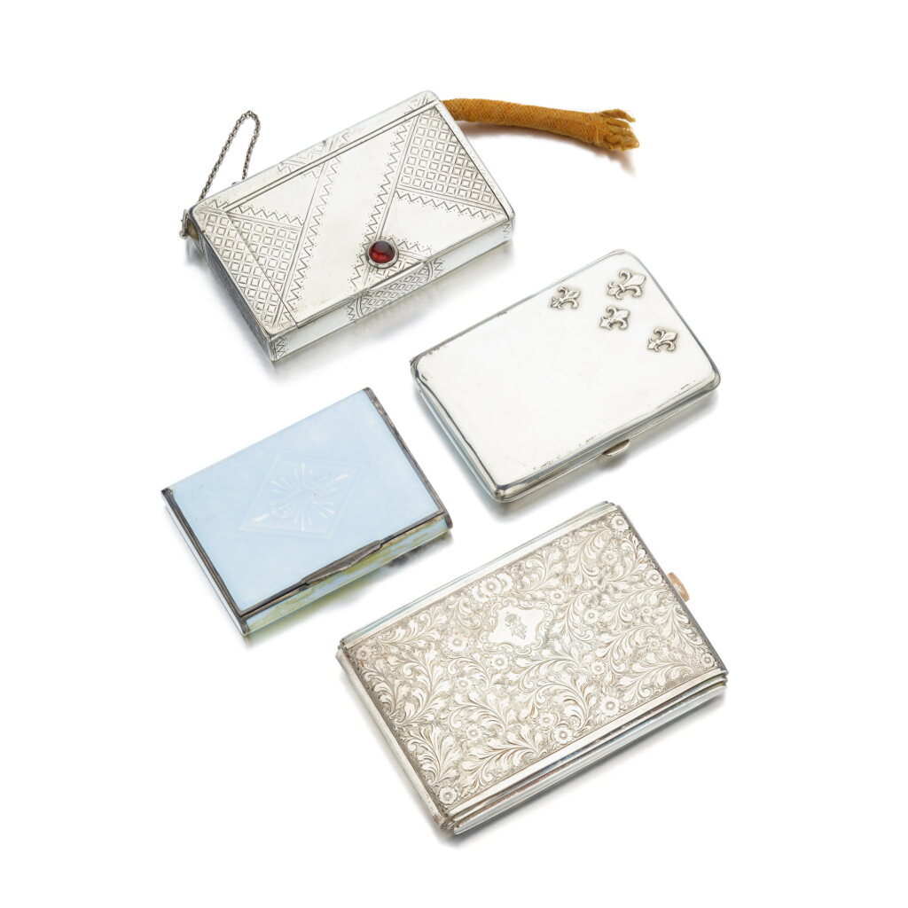 View full screen - View 1 of Lot 1088. Collection of eight silver cigarette cases, late 19th and early 20th century.