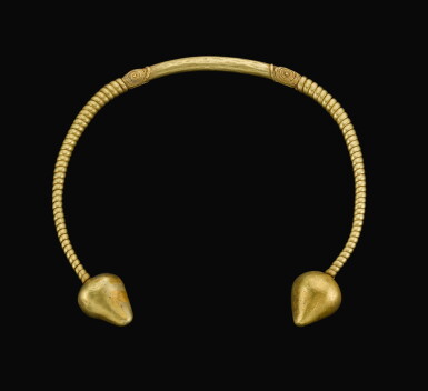 View full screen - View 1 of Lot 72. A GOLD TORQUE, CIRCA 3RD/1ST CENTURY B.C., OR LATER .