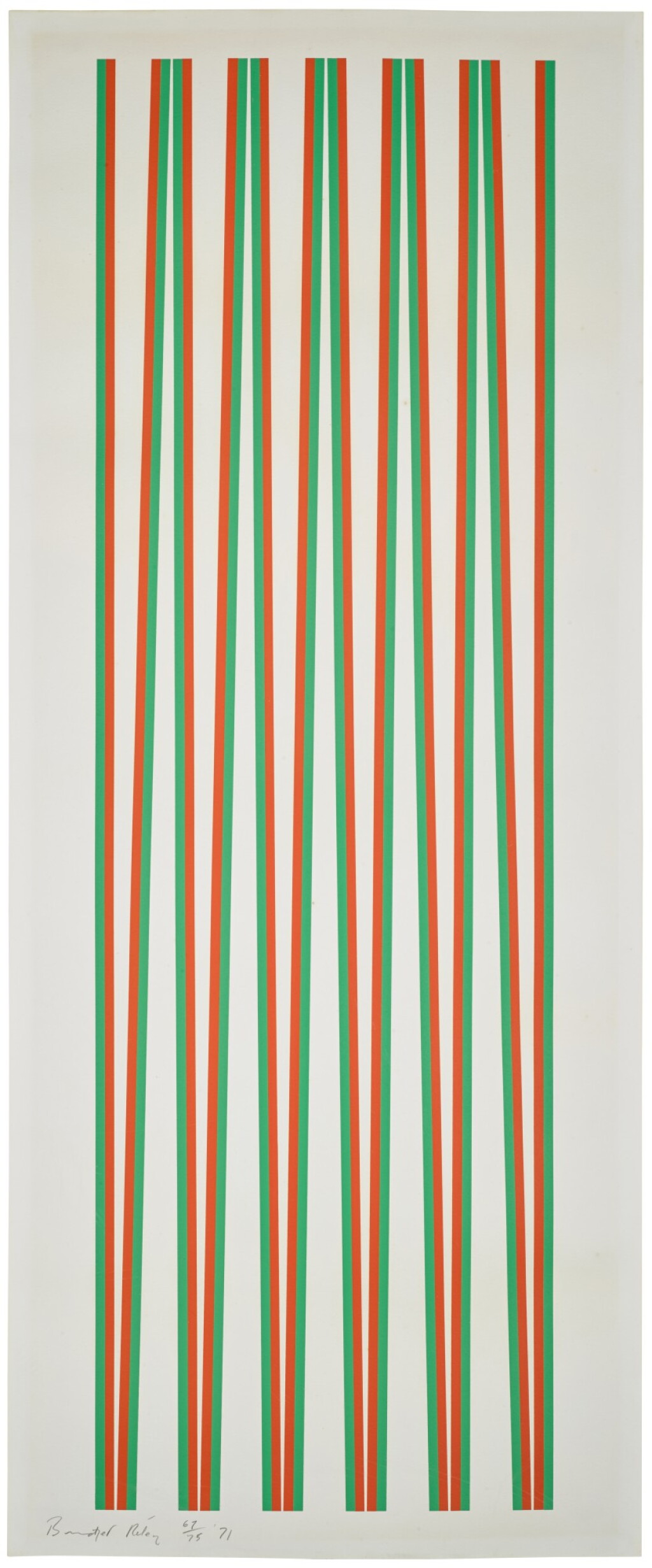 View full screen - View 1 of Lot 669. BRIDGET RILEY | UNTITLED (ELONGATED TRIANGLES 2) (S. 11) .