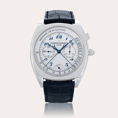 View full screen - View 1 of Lot 155. Les Cabinotiers Harmony, Reference 5400S/000P-B219 | A unique platinum single button split second chronograph wristwatch with power reserve indication and pulsation scale | Made in 2016.