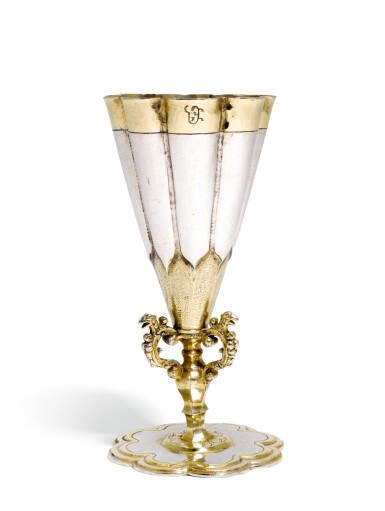 View full screen - View 1 of Lot 5. A continental parcel-gilt silver cup, possibly Norwegian, maker’s mark only G.S, circa 1650.
