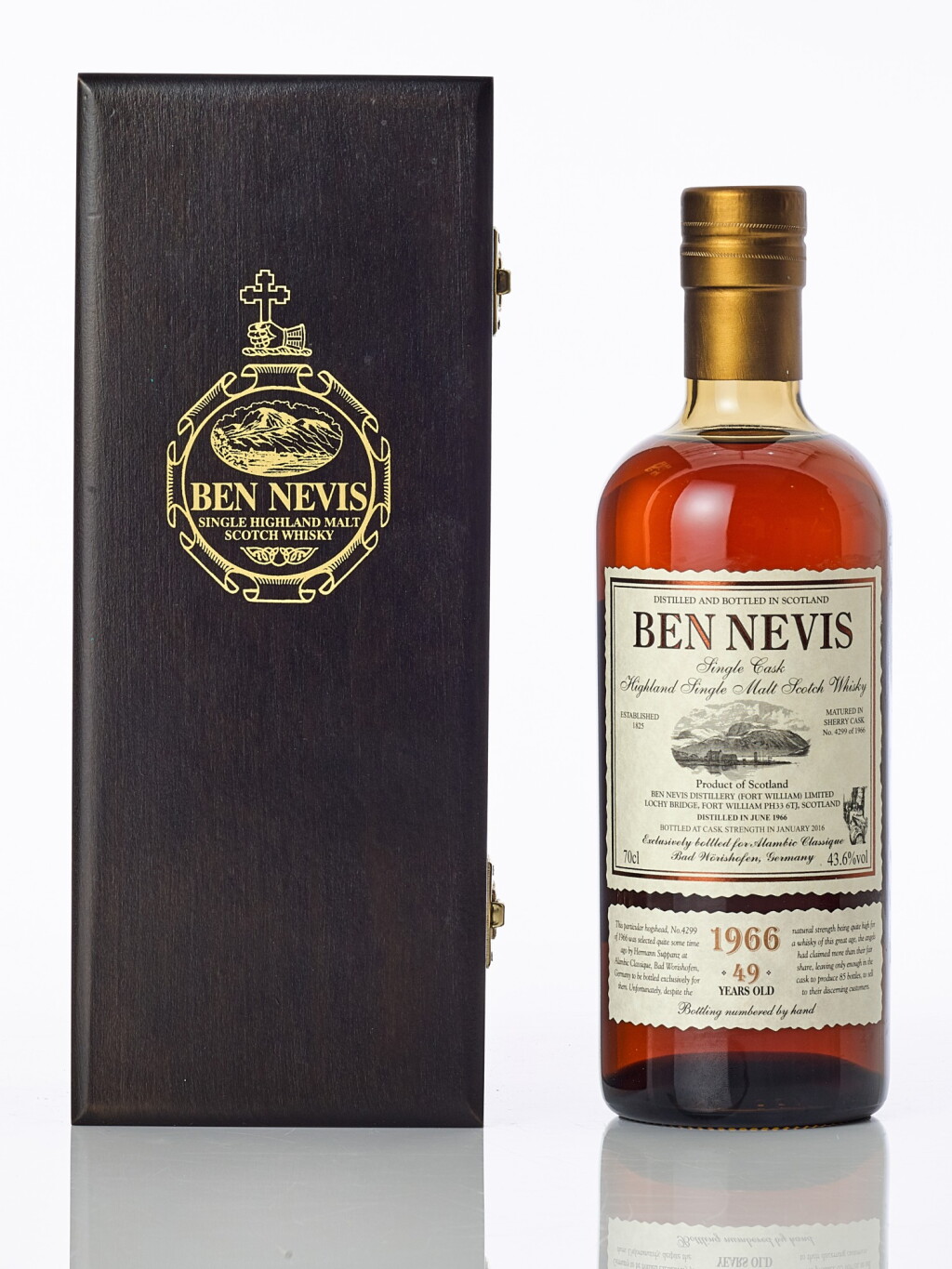 View full screen - View 1 of Lot 7625. Ben Nevis 49 Year Old #4299 43.6 abv 1966 (1 BT70).